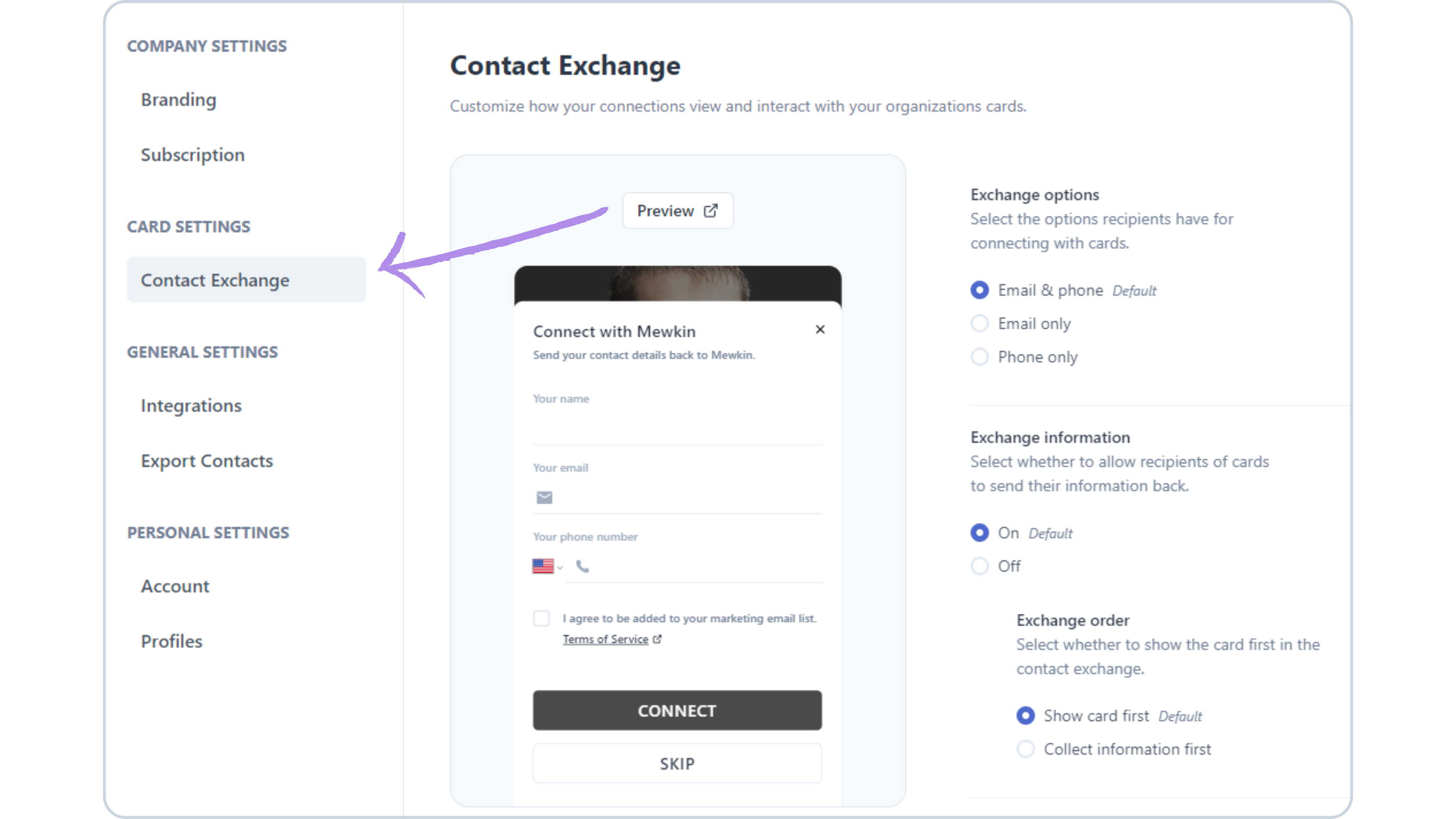 Contact exchange tab.png