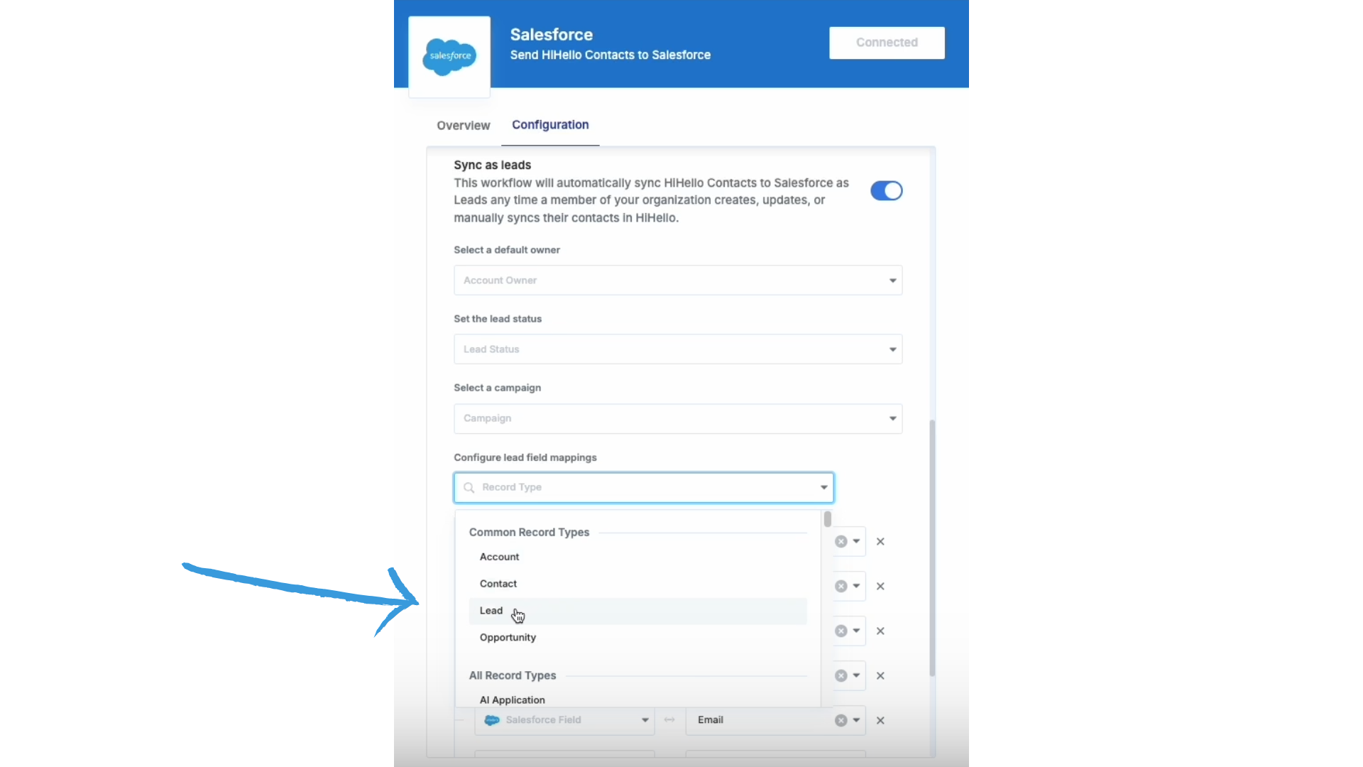 New Salesforce set record type to Lead.png