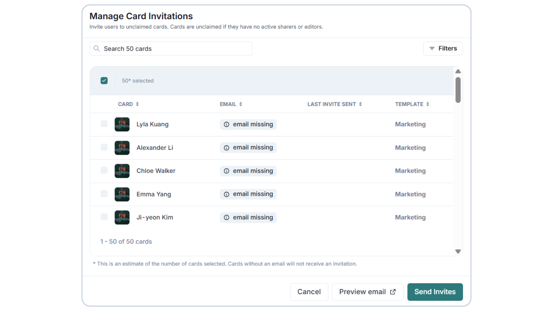Select all unclaimed cards.png