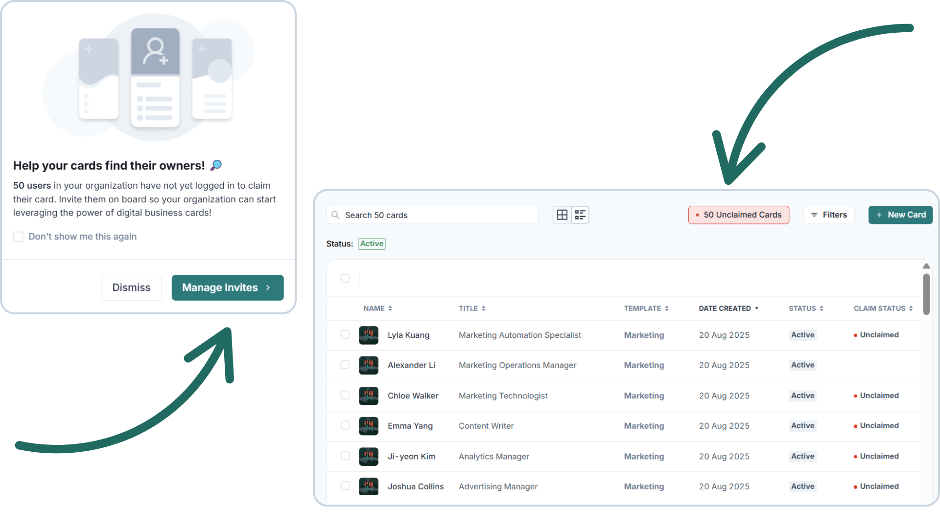 Unclaimed cards notifications on the Cards page.png