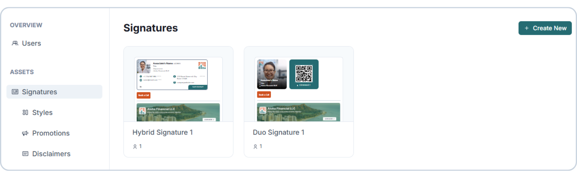 Signatures tab of email signature manager.png