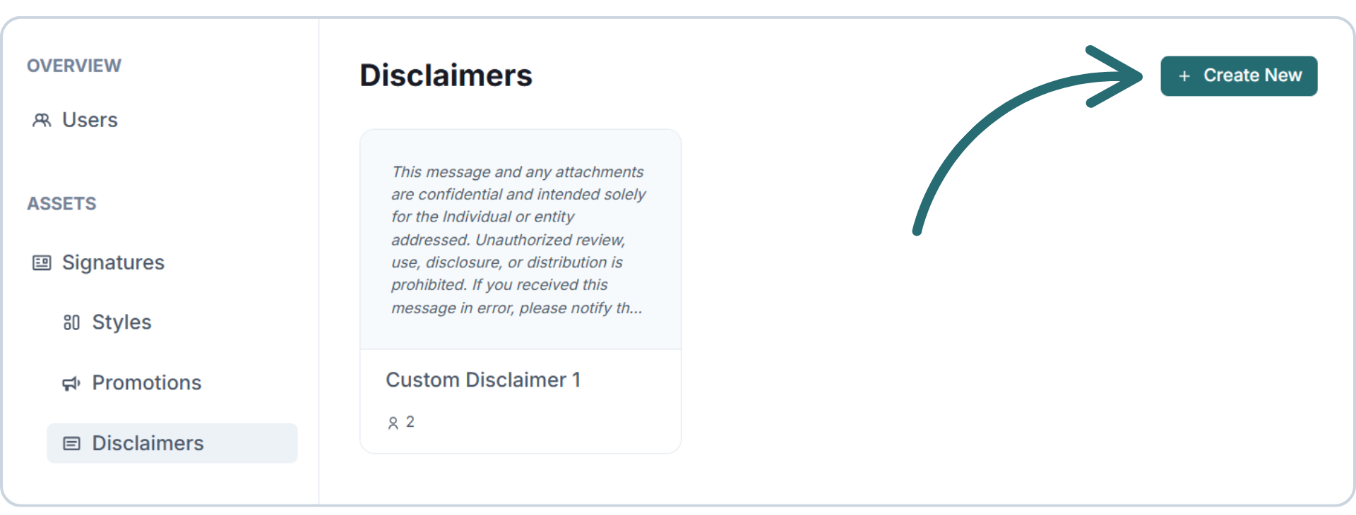 create a new disclaimer in email signature manager.png