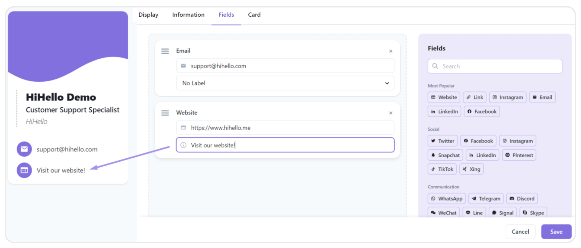 Web app add a display text.png