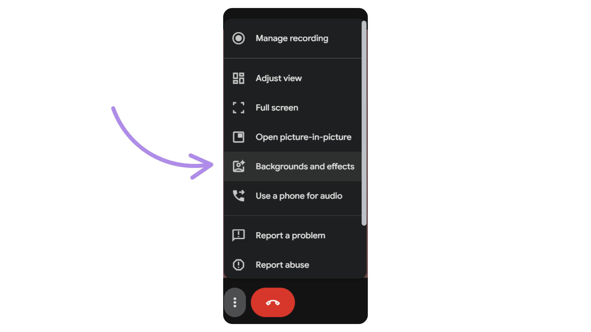 Backgrounds and effects button Google Meet.png