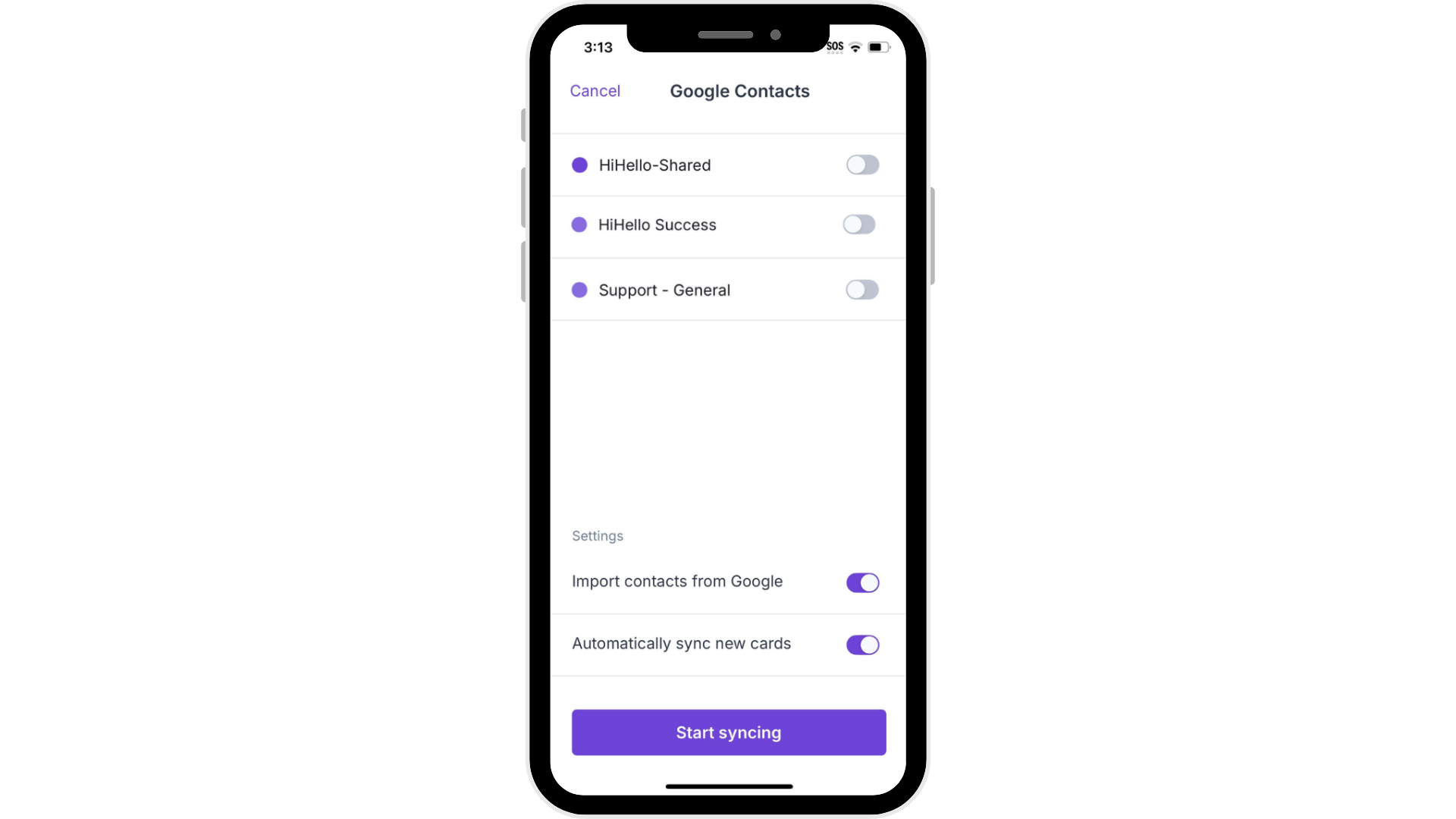 iOS Google Contacts integration card toggles.png